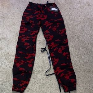 Pretty little thing red camo joggers